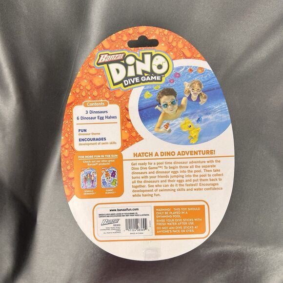Banzai Dinosaur Dive Eggs – 18 Piece Underwater Pool Set Kids Water Toy 2pc LOT - Picture 7 of 11
